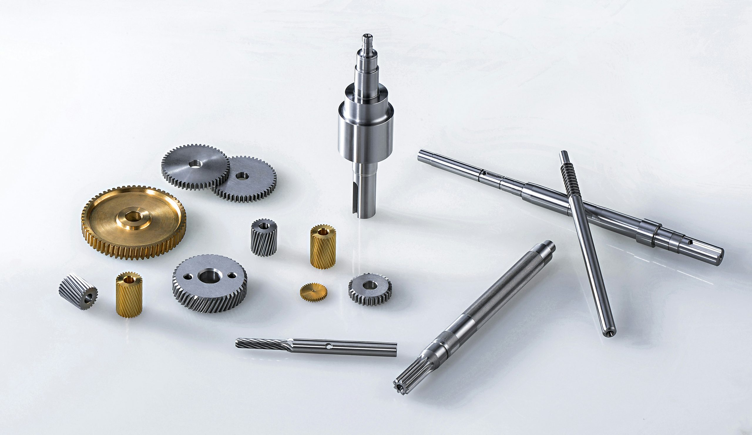 Precision machined shafts, gears and small metal components