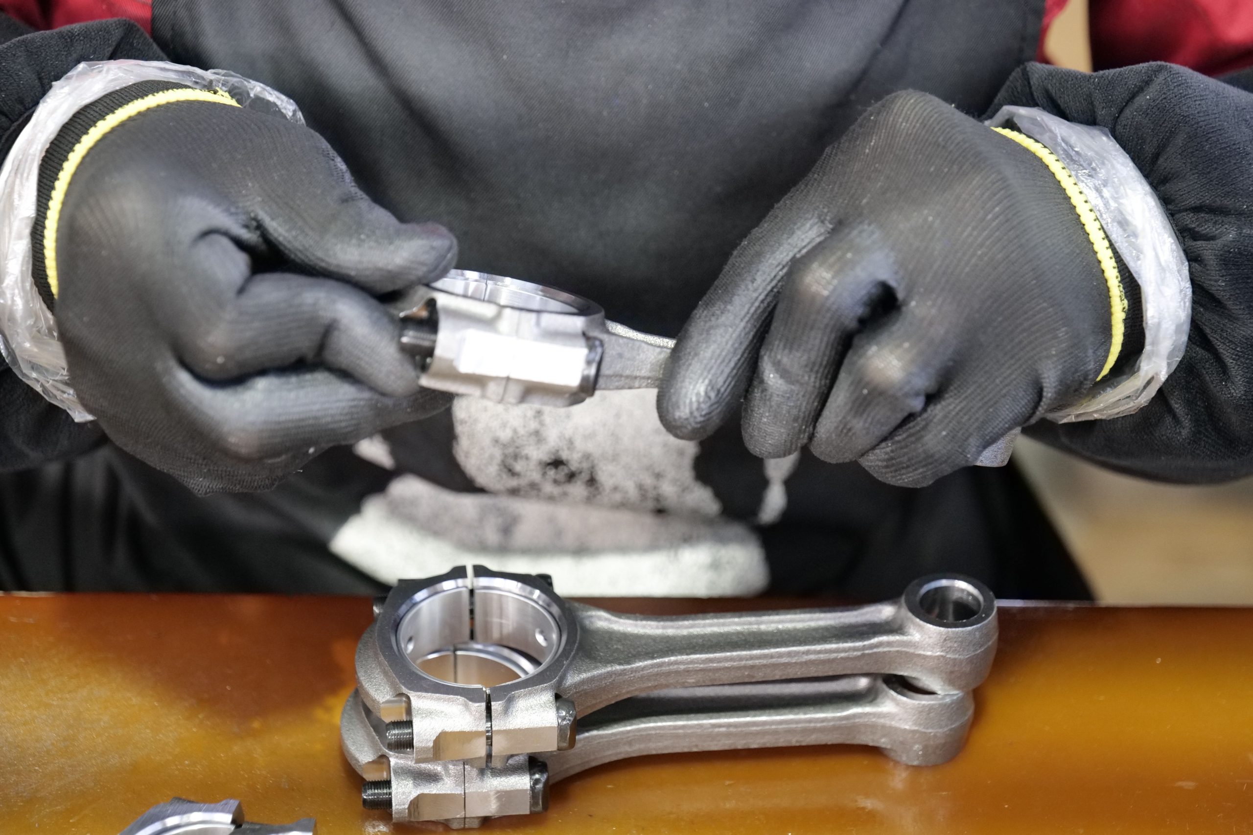 Machined component being checked during workshop inspection